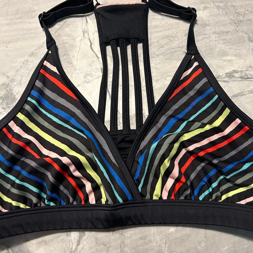 Title nine Black and Red swim top with Racerback Design